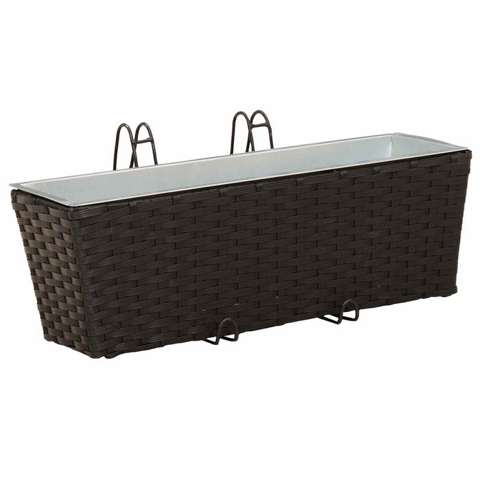 Balustradă 2 pcs Negru 50 x 17 x 17 cm Metal - WALTI WALTI