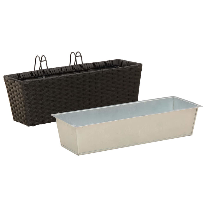 Balustradă 2 pcs Negru 50 x 17 x 17 cm Metal - WALTI WALTI
