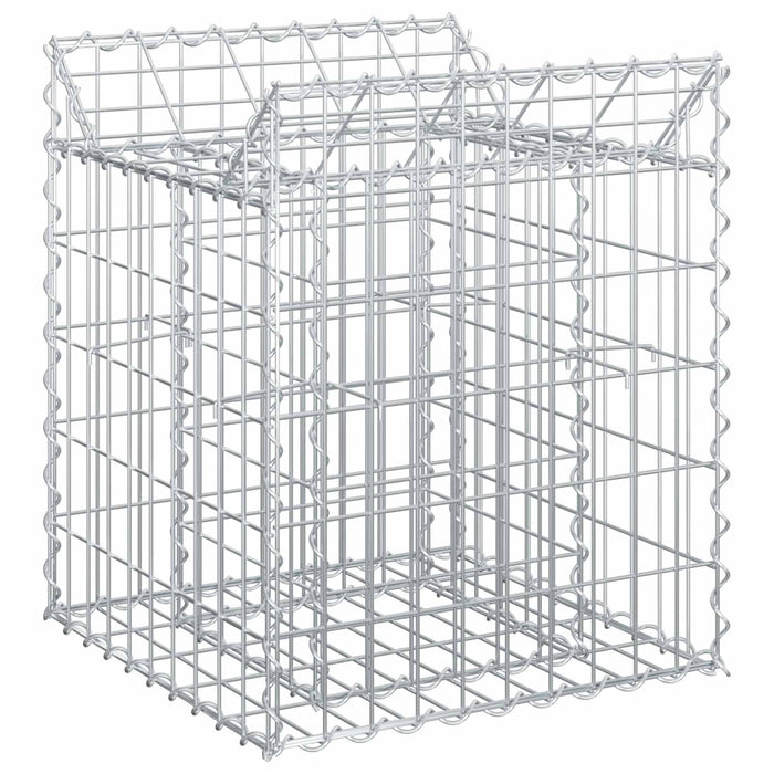 Pat ridicat din gabion Argintiu 50 x 50 x 60 cm Oțel Galvanizat - WALTI WALTI