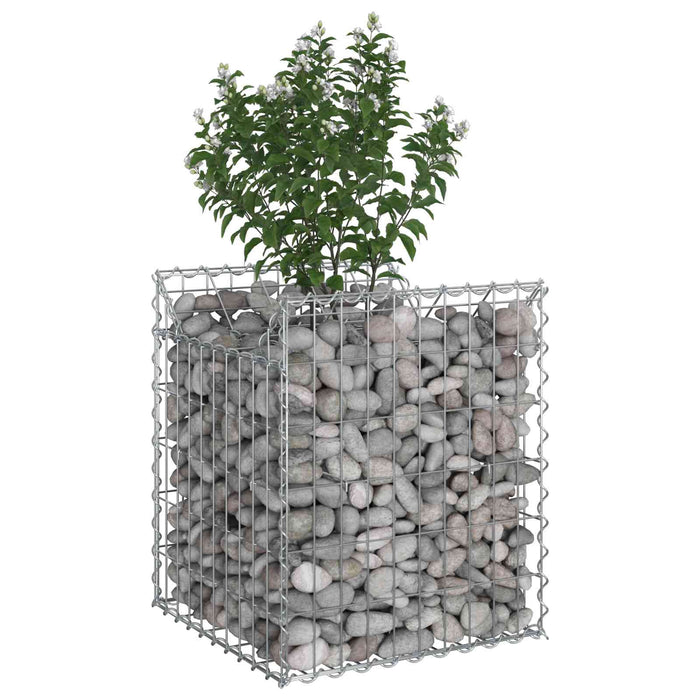 Pat ridicat din gabion Argintiu 50 x 50 x 60 cm Oțel Galvanizat - WALTI WALTI