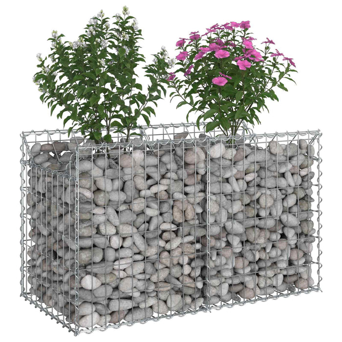 Pat ridicat din gabion Argintiu 100 x 50 x 60 cm - WALTI WALTI