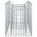 Pat ridicat din gabion Argintiu 100 x 50 x 60 cm - WALTI WALTI