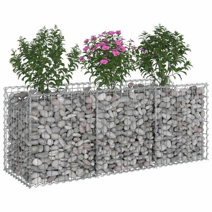 Pat ridicat din gabion Argintiu 150 x 50 x 60 cm - WALTI WALTI