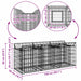 Pat ridicat din gabion Argintiu 150 x 50 x 60 cm - WALTI WALTI