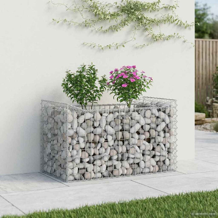 Pat ridicat din gabion Argintiu 50 x 100 x 60 cm - WALTI WALTI