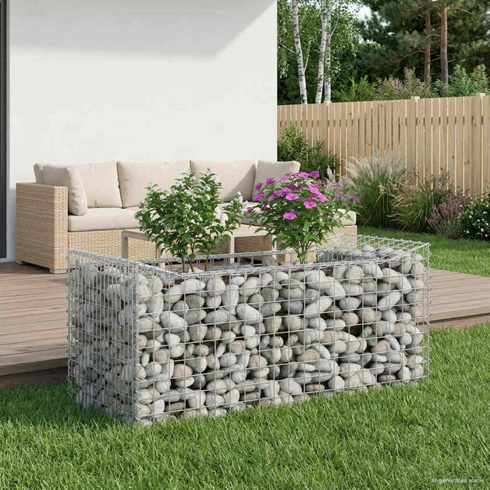 Pat ridicat din gabion Argintiu 50 x 100 x 60 cm - WALTI WALTI