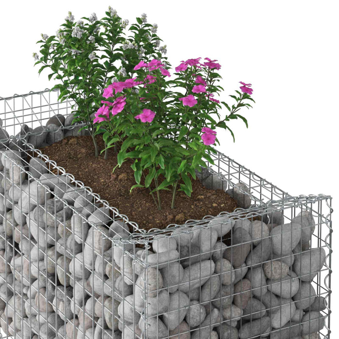 Pat ridicat din gabion Argintiu 50 x 100 x 60 cm - WALTI WALTI