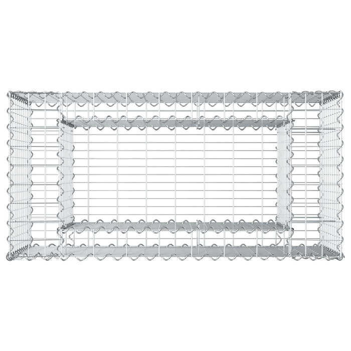 Pat ridicat din gabion Argintiu 50 x 100 x 60 cm - WALTI WALTI