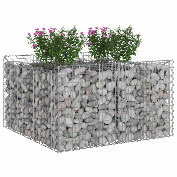 Pat ridicat din gabion Argintiu 100 x 100 x 60 cm - WALTI WALTI