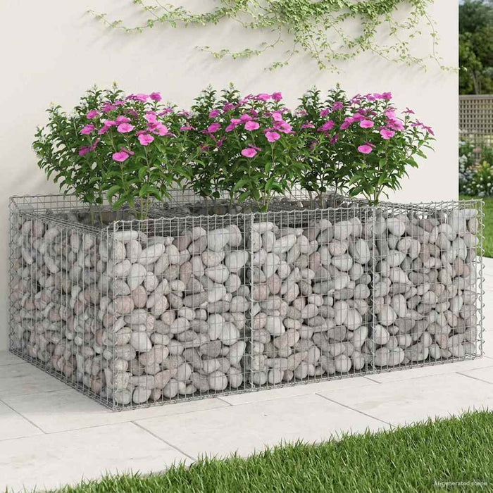 Pat ridicat din gabion Argintiu 150 x 100 x 60 cm - WALTI WALTI