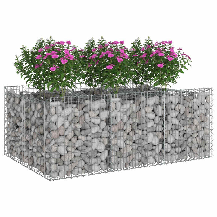 Pat ridicat din gabion Argintiu 150 x 100 x 60 cm - WALTI WALTI
