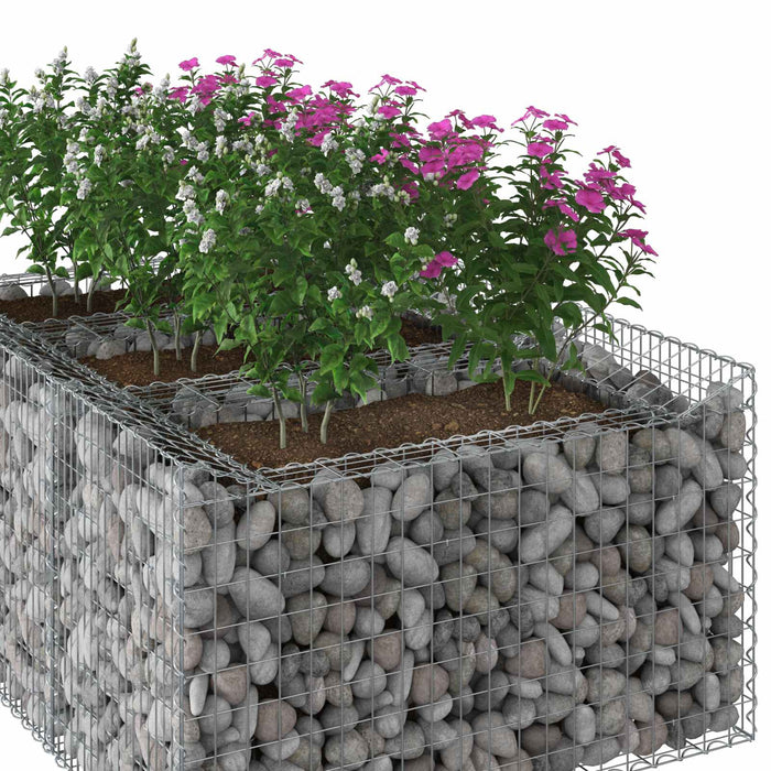 Pat ridicat din gabion Argintiu 150 x 100 x 60 cm - WALTI WALTI