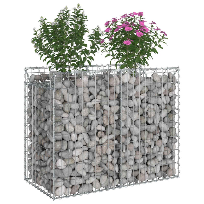 Pat ridicat din gabion Argintiu 100 x 50 x 80 cm - WALTI WALTI