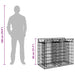 Pat ridicat din gabion Argintiu 100 x 50 x 80 cm - WALTI WALTI