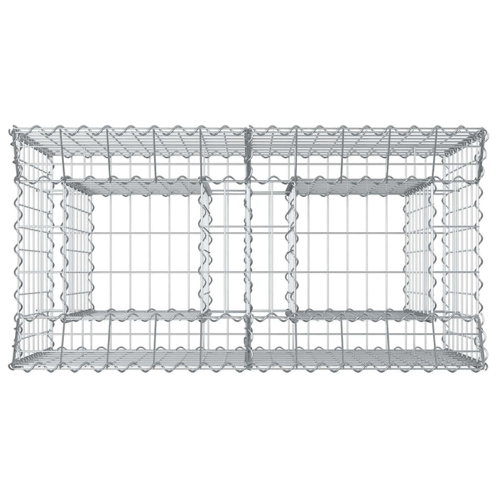 Pat ridicat din gabion Argintiu 100 x 50 x 80 cm - WALTI WALTI