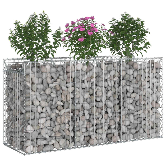 Pat ridicat din gabion Argintiu 150 x 50 x 80 cm - WALTI WALTI