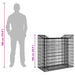 Pat ridicat din gabion Argintiu 50 x 100 x 100 cm - WALTI WALTI