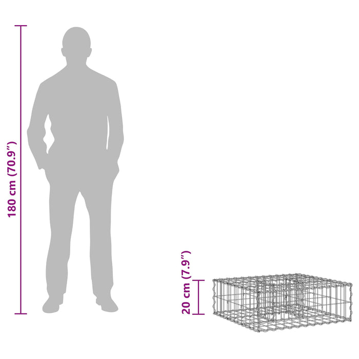 Pat ridicat din gabion Argintiu - WALTI WALTI