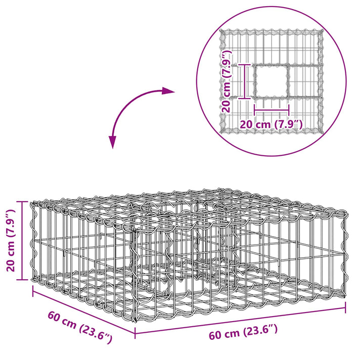 Pat ridicat din gabion Argintiu - WALTI WALTI