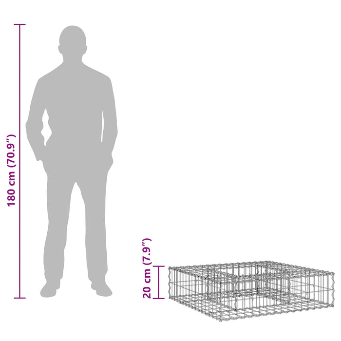 Pat ridicat din gabion Argintiu - WALTI WALTI