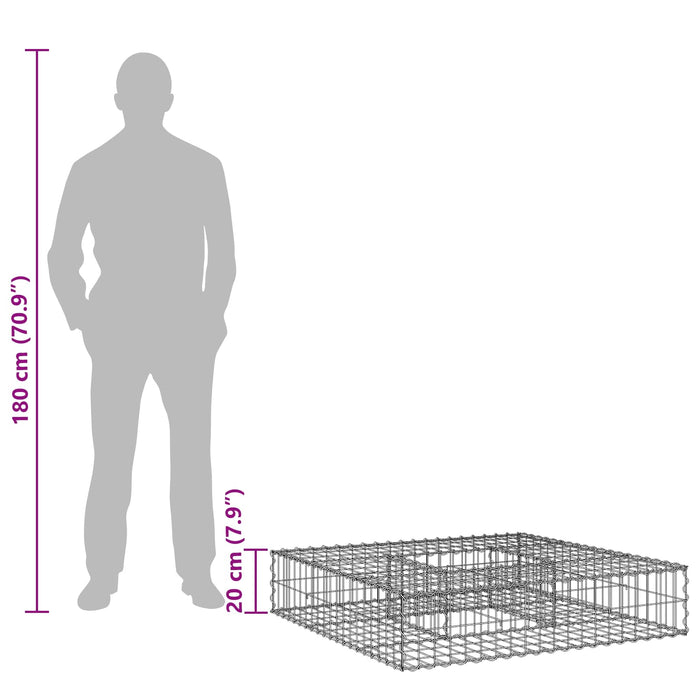 Pat ridicat din gabion Argintiu - WALTI WALTI