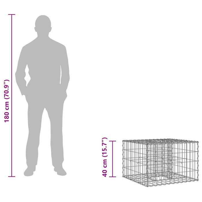 Pat ridicat din gabion Argintiu - WALTI WALTI