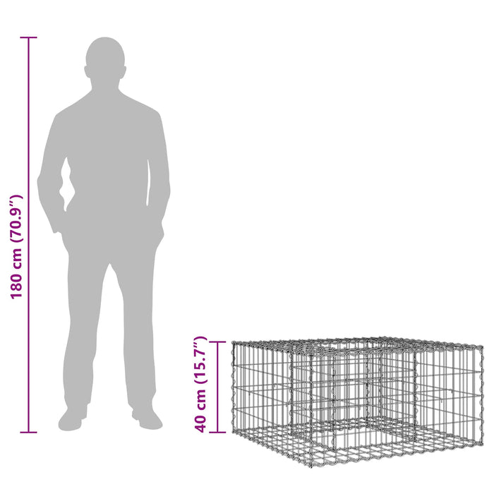 Pat ridicat din gabion Argintiu - WALTI WALTI