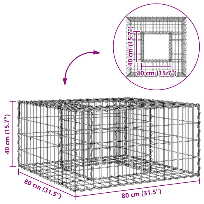 Pat ridicat din gabion Argintiu - WALTI WALTI