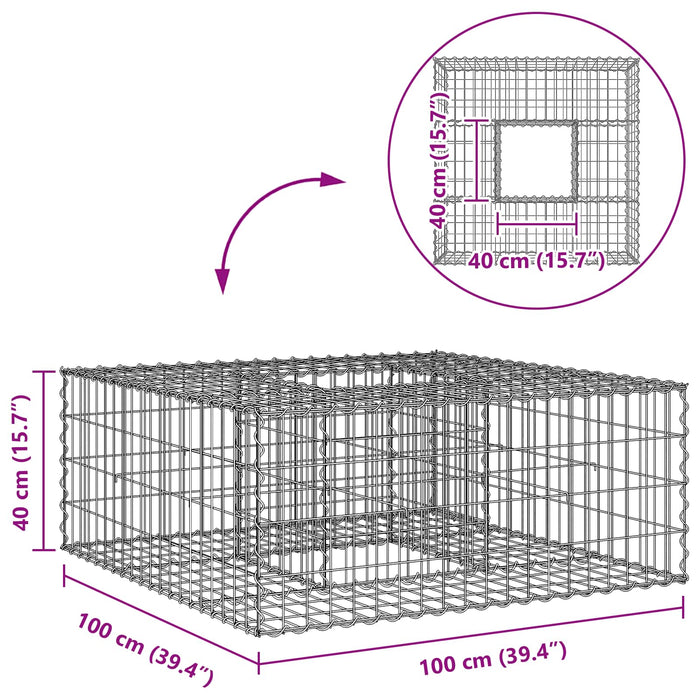 Pat ridicat din gabion Argintiu - WALTI WALTI