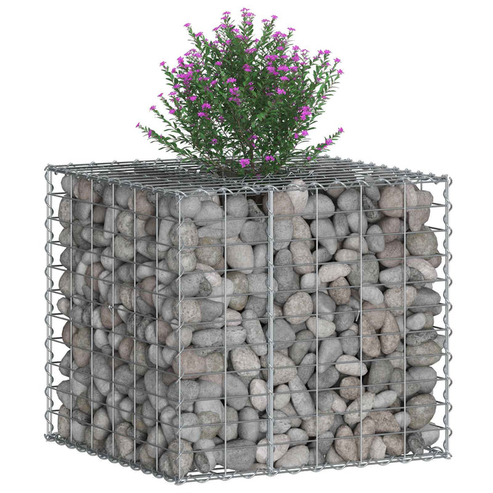 Pat ridicat din gabion Argintiu 60 x 60 x 55 cm Oțel Galvanizat - WALTI WALTI