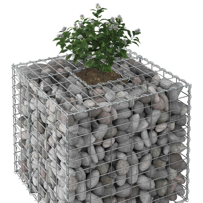 Pat ridicat din gabion Argintiu 60 x 60 x 55 cm Oțel Galvanizat - WALTI WALTI