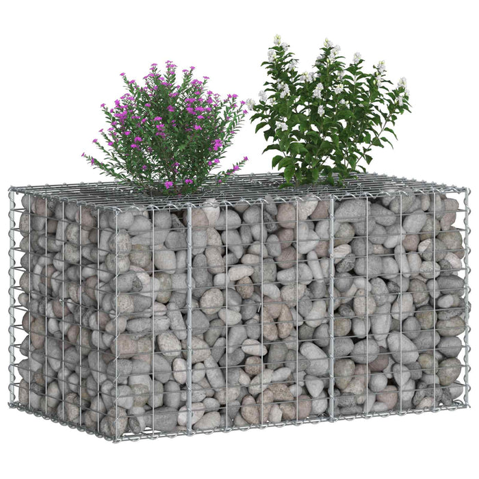 Pat ridicat din gabion Argintiu 100 x 60 x 55 cm - WALTI WALTI
