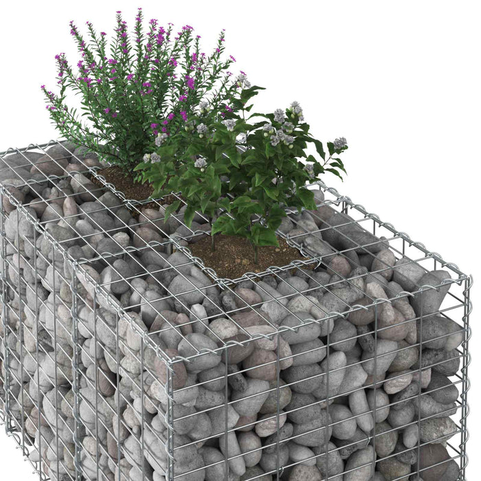 Pat ridicat din gabion Argintiu 100 x 60 x 55 cm - WALTI WALTI