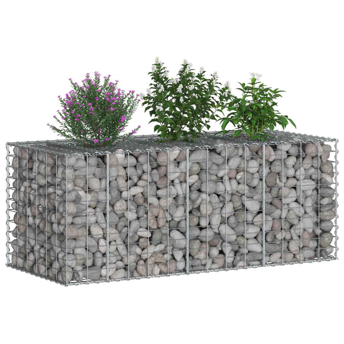 Pat ridicat din gabion Argintiu 140 x 60 x 55 cm - WALTI WALTI