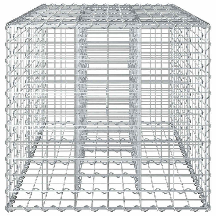 Pat ridicat din gabion Argintiu 140 x 60 x 55 cm - WALTI WALTI