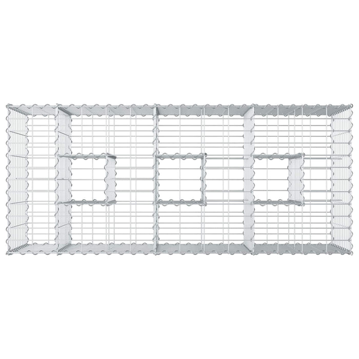 Pat ridicat din gabion Argintiu 140 x 60 x 55 cm - WALTI WALTI