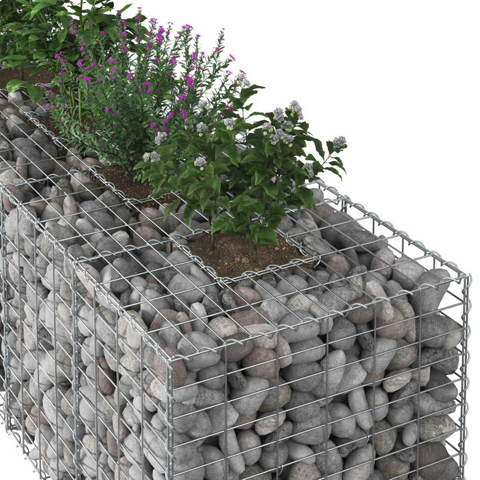 Pat ridicat din gabion Argintiu 180 x 60 x 55 cm - WALTI WALTI