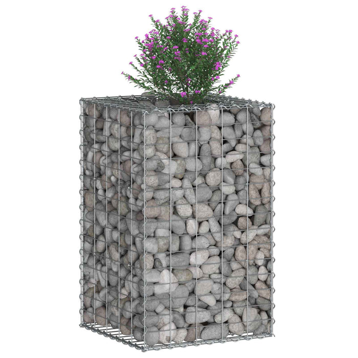 Pat ridicat din gabion Argintiu 50 x 50 x 80 cm Oțel Galvanizat - WALTI WALTI