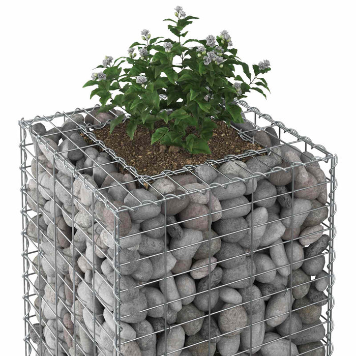 Pat ridicat din gabion Argintiu 50 x 50 x 80 cm Oțel Galvanizat - WALTI WALTI