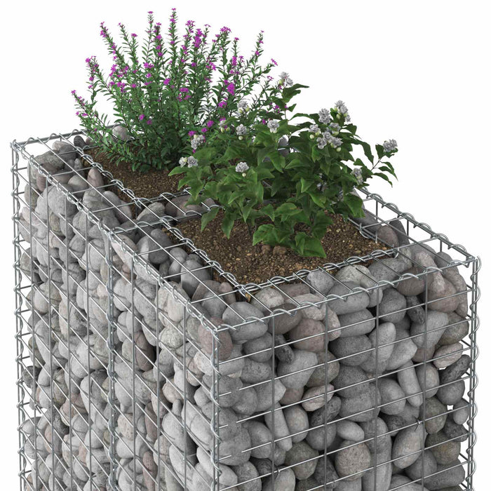 Pat ridicat din gabion Argintiu 90 x 50 x 80 cm Oțel Galvanizat - WALTI WALTI