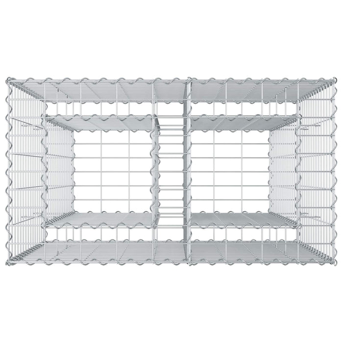 Pat ridicat din gabion Argintiu 90 x 50 x 80 cm Oțel Galvanizat - WALTI WALTI