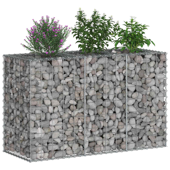 Pat ridicat din gabion Argintiu 130 x 50 x 80 cm - WALTI WALTI