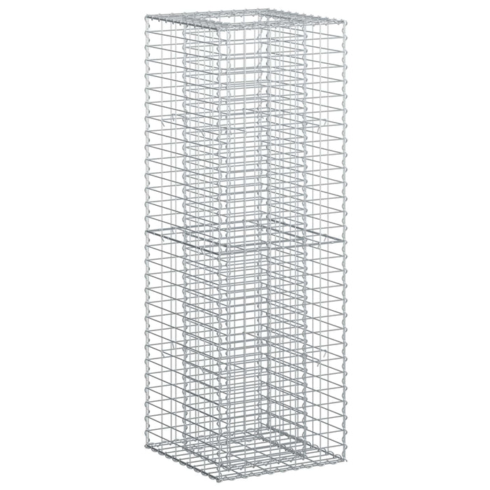 Pat ridicat din gabion Argintiu 50 x 50 x 150 cm - WALTI WALTI
