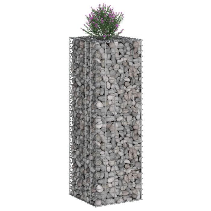 Pat ridicat din gabion Argintiu 50 x 50 x 150 cm - WALTI WALTI