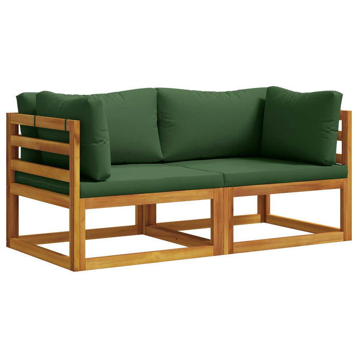 2 buc. Canapea coltar cu perne Lemn Solid de Acacia natural WALTI