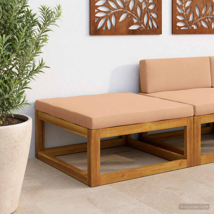 Taburet modular cu perne Lemn Solid de Acacia natural WALTI