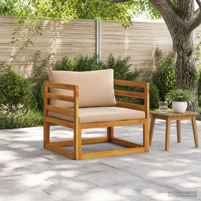 Fotoliu secțional cu perne Lemn Solid de Acacia natural WALTI