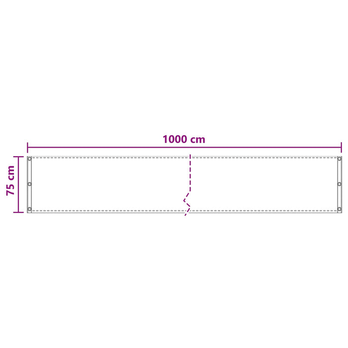 Ecran de balcon Alb 75 x 1000 cm HDPE și Aluminiu WALTI
