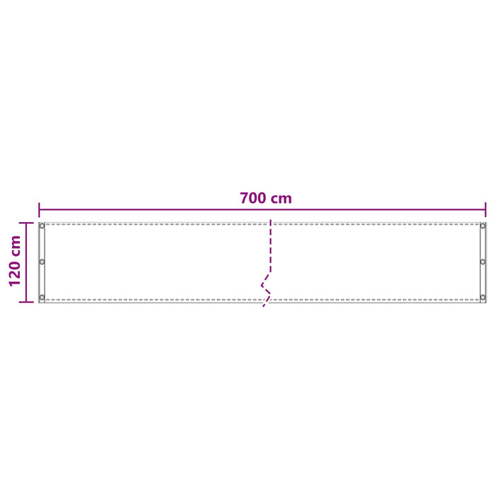 Ecran de balcon Terracota 120 x 700 cm HDPE și Aluminiu WALTI