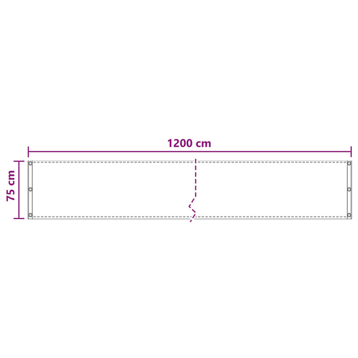 Ecran de balcon Verde închis 75 x 1200 cm HDPE și Aluminiu WALTI